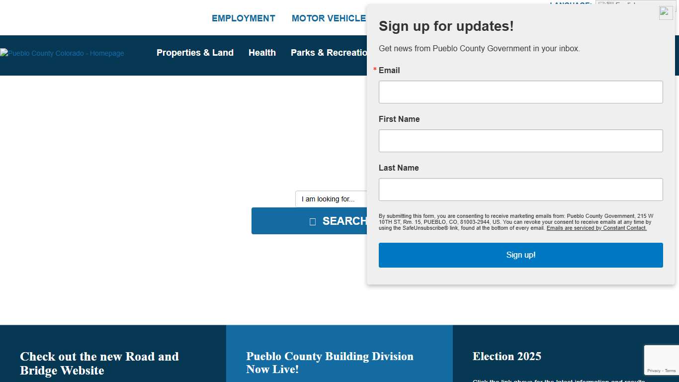 Homepage Pueblo County