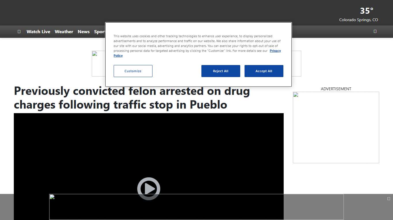 Previously convicted felon arrested on drug charges following traffic stop in Pueblo